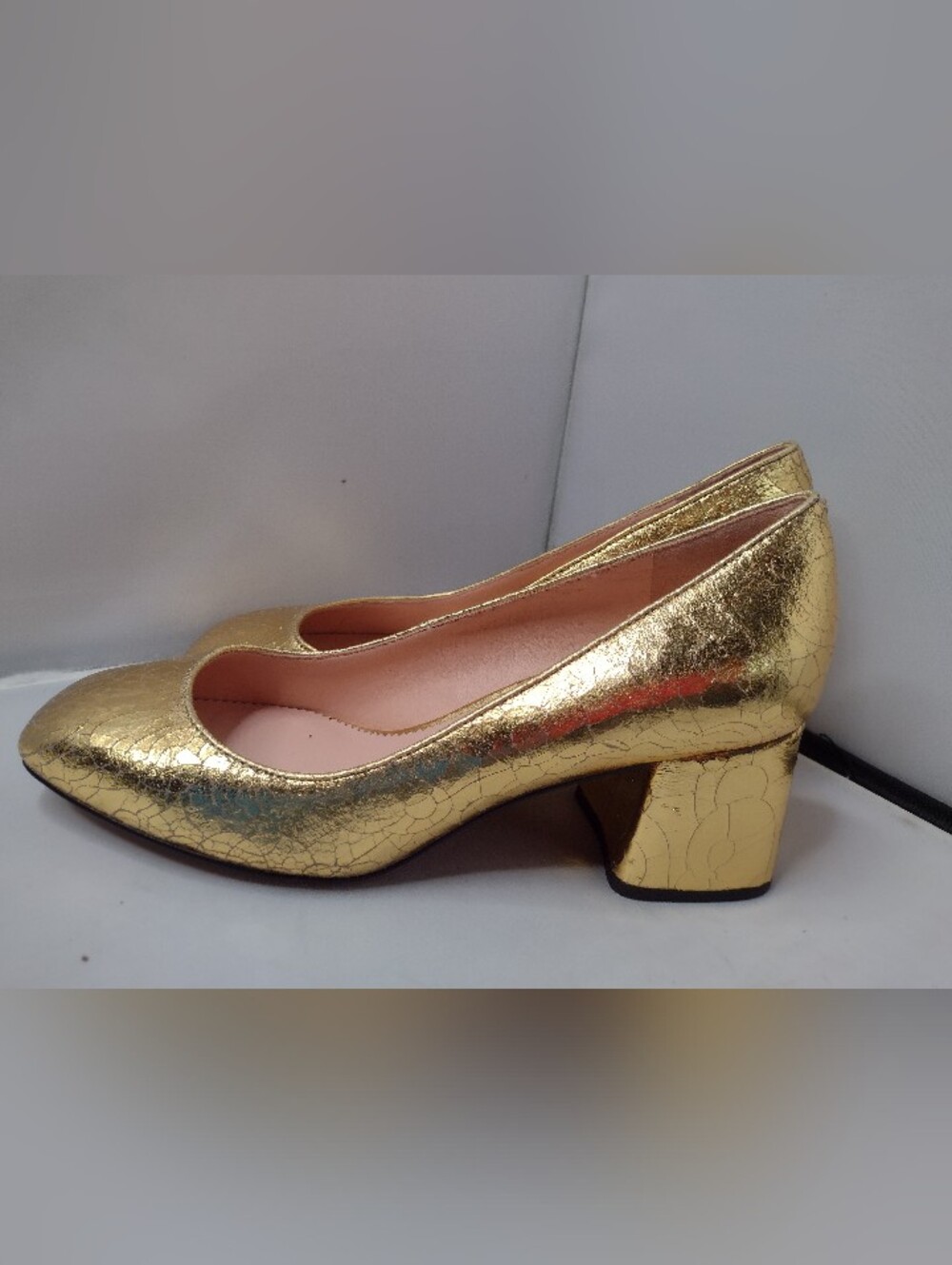 J. Crew Pumps Gold Metallic Celia Women’s Heels Leather Shoes 5.5 Holiday R